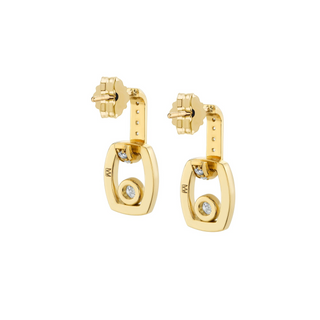 Michael M 18K Link Earrings with Bezel-Set Diamonds