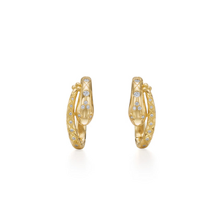 Temple St. Clair 18K Delphi Serpent Diamond Hoop Earrings