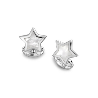 Deakin & Francis Sterling Silver Mother-of-Pearl Star Cufflinks