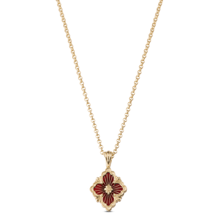Buccellati 18K Medium Opera Tulle Pendant Necklace in Red Enamel