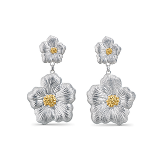 Buccellati Sterling Silver Gardenia Drop Earrings
