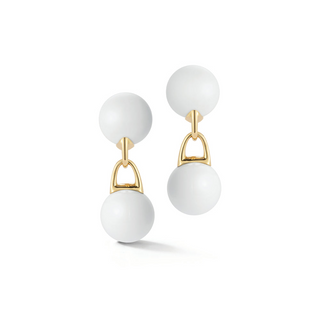 Seaman Schepps 18K Wellington Earrings in White Ceramic