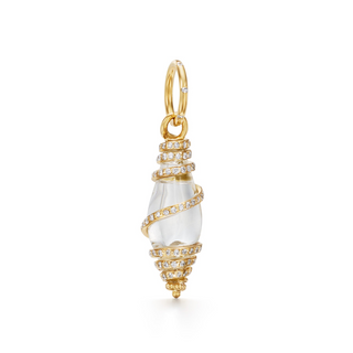 Temple St. Clair 18K Gold Small Diamond Pave Crystal Shell Pendant