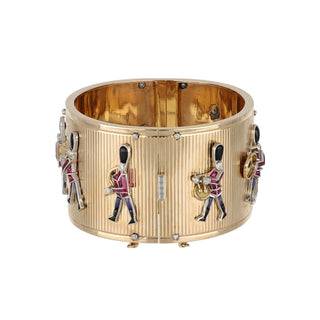 Retro Two-Tone 14K Gold Guard Bangle Bracelet