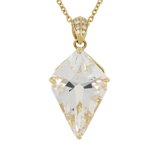 Lisa Nik 18K Gold Rock Crystal Pendant Necklace