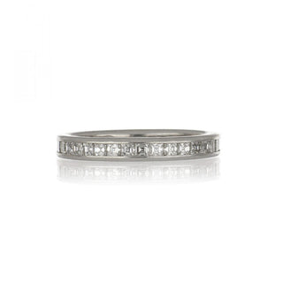 Vintage 1990s Platinum Asscher Cut Diamond Eternity Band