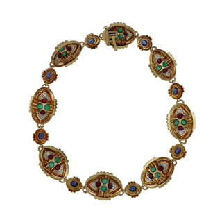 Vintage David Webb 18K Gold Cabochon Gemstone & Diamond Jewelry Suite