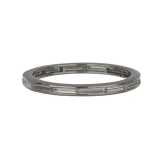 Art Deco Platinum Baguette Cut Diamond Eternity Band