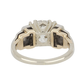 Art Deco Platinum GIA Old European-Cut Diamond Engagement Ring
