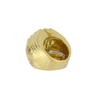 Estate David Webb 18K Gold Textured Step Ring
