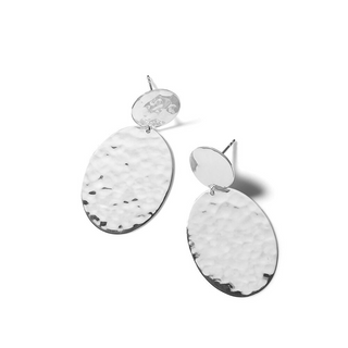 Ippolita Sterling Silver Classico Crinkle Oval Snowman Drop Earrings