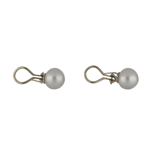 White G&PT South Sea Pearl Clip Earrings with Diamond