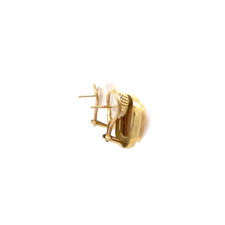 Mazza 18K Gold Mabé Pearl Button Earrings