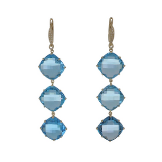 Tenenbaum Collection 14K Gold Topazes Drop Earrings with Diamonds