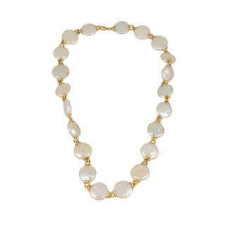 Estate 18K Gold Cultured Coin Pearl Necklace