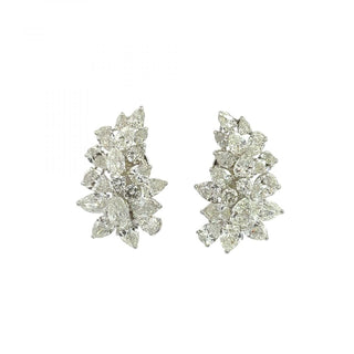 Vintage Van Cleef & Arpels Platinum Diamond Clip Earrings