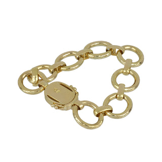 Estate Elizabeth Locke 19K Gold Hammered Link Bracelet