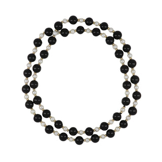 Vintage 1990s Tiffany & Co. Onyx & Pearl Bead Necklace