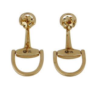 Vincent Peach Montana 14K Gold Diamond Equestrian Drop Earrings