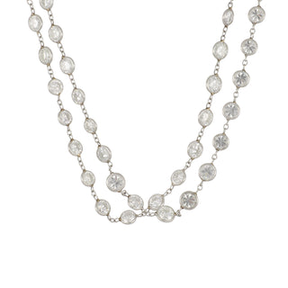 Important Mid-Century Platinum Diamonds-by-the-Yard Longuard Necklace