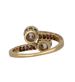 Edwardian Two-Tone Diamond Bypass Ring