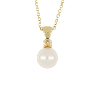 Mastoloni 18K Gold Akoya Pearl and Diamond Pendant