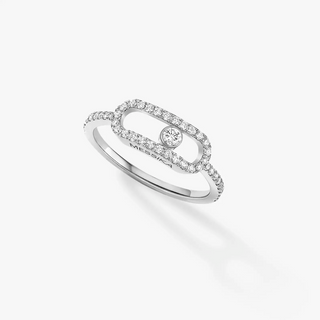 Messika 18K White Gold Move Uno Pave Diamond Large Ring