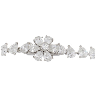 1970s Platinum Graduated Pear Shape Diamond Necklace