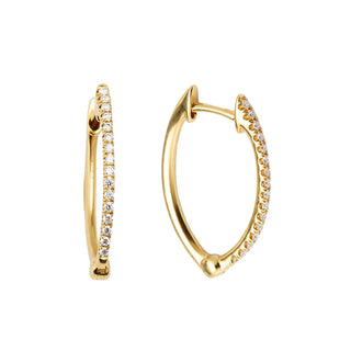 Lisa Nik 18K Diamond Pear Shaped Hoop Earrings