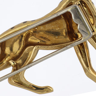 Vintage Cartier 18K Gold Enamel Panther Pin
