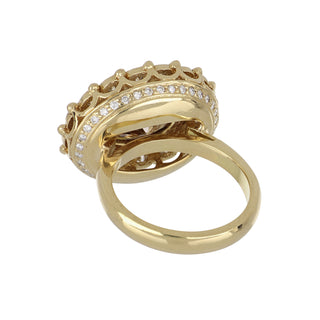 Estate 18K Gold Diamond Ring with Halo
