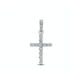 Tenenbaum 18K White Gold Diamond Cross Pendant