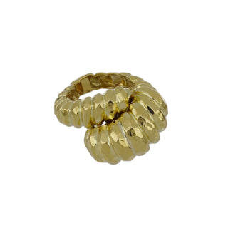 Estate Henry Dunay 18K Gold Faceted Coil Ring