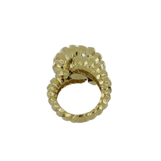 Estate Henry Dunay 18K Gold Faceted Coil Ring