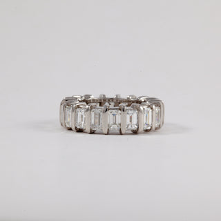 Vintage 1990s Platinum Emerald Cut Diamonds Eternity Band