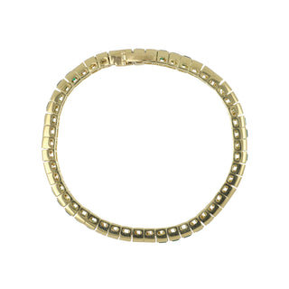 Vintage Tiffany & Co. Square-Cut Diamond & Emerald Line Bracelet