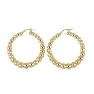 Lisa Nik 18K Gold Beaded Hoop Earrings