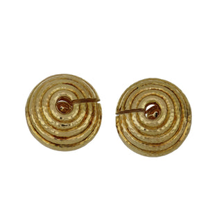 Vintage David Webb 18K Gold Ancient World Hammered Disc Earrings