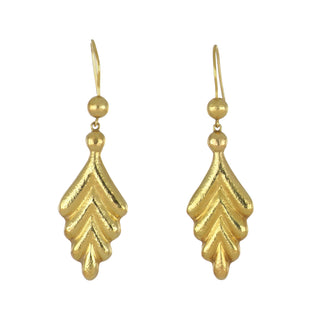 Vintage LaLaounis 18K Gold Foliate Drop Earrings