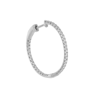 Tenenbaum Collection 18K White Gold Diamonds Hoop Earrings