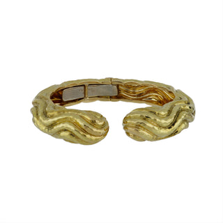 Vintage David Webb 18K Gold Wave Cuff Bracelet