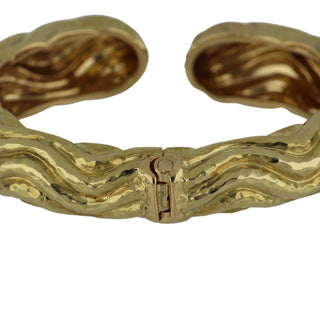 Vintage David Webb 18K Gold Wave Cuff Bracelet
