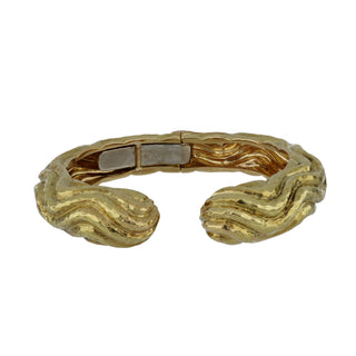 Vintage David Webb 18K Gold Wave Cuff Bracelet