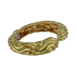 Vintage David Webb 18K Gold Wave Cuff Bracelet