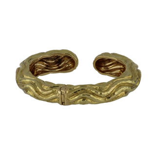 Vintage David Webb 18K Gold Wave Cuff Bracelet