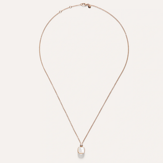 Pomellato Two-Tone 18K Gold White Topaz and Mother of Pearl Nudo Classic Necklace