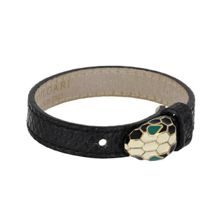 Estate Bulgari 18K Gold Serpenti Forever Leather Bracelet