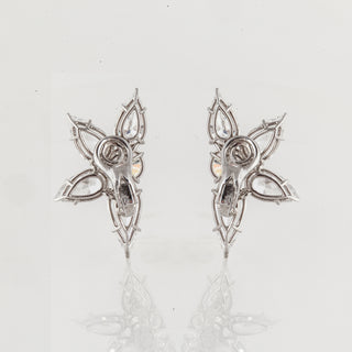 Estate Cartier Platinum Diamond Cluster Clip Earrings