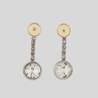 Edwardian Platinum and 14K Diamond Multi Drop Earrings