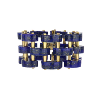 Aletto Brothers 18K Gold Lapis Lazuli Bridge Link Bracelet with Diamonds